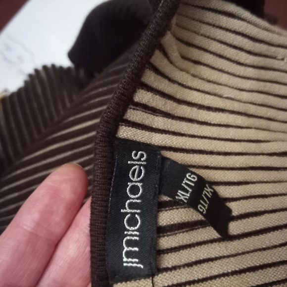 Michaels Black and Cream Striped Fabric - Picture 2 of 2